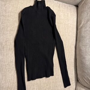 Zara Black Ribbed Knit Top